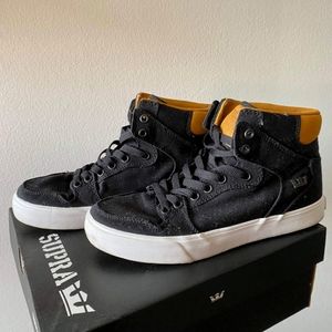 SUPRA Vaider High Top Shoes Black Tan Men's US 6